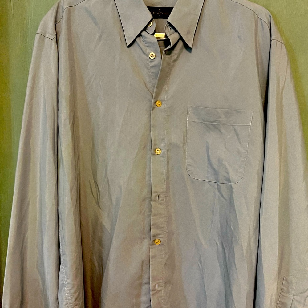 Bugatchi Slate Blue Button Down Dress Shirt, XL, excellent condition.